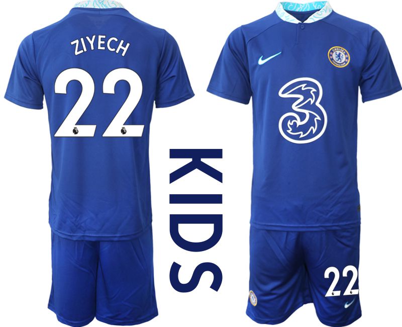 Youth 2022-2023 Club Chelsea FC home blue #22 Soccer Jersey